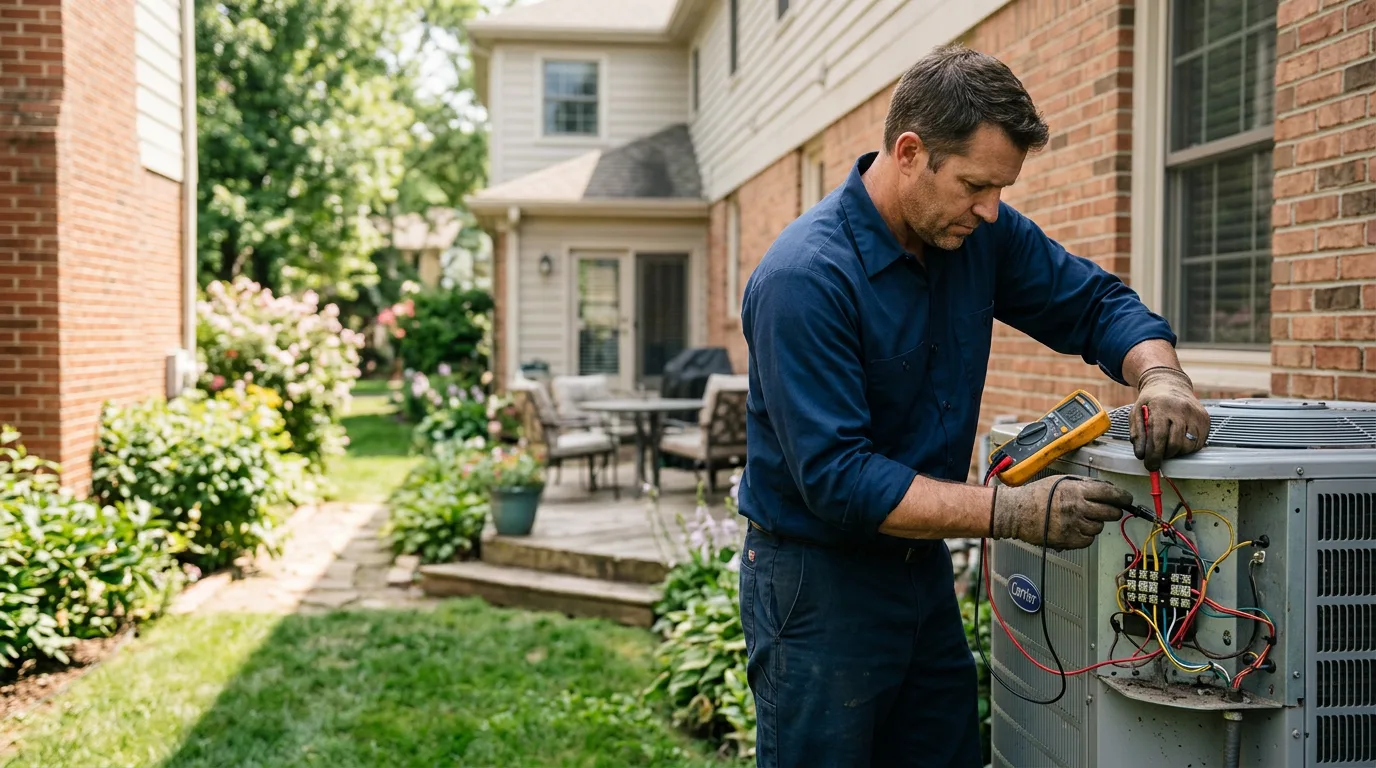 HVAC technician working near Morganville, KS